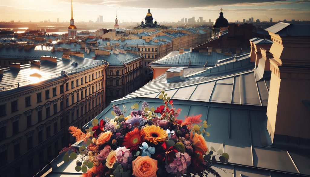 Крыши СПб в солнечный день: для фотосессии — какой букет взять с собой