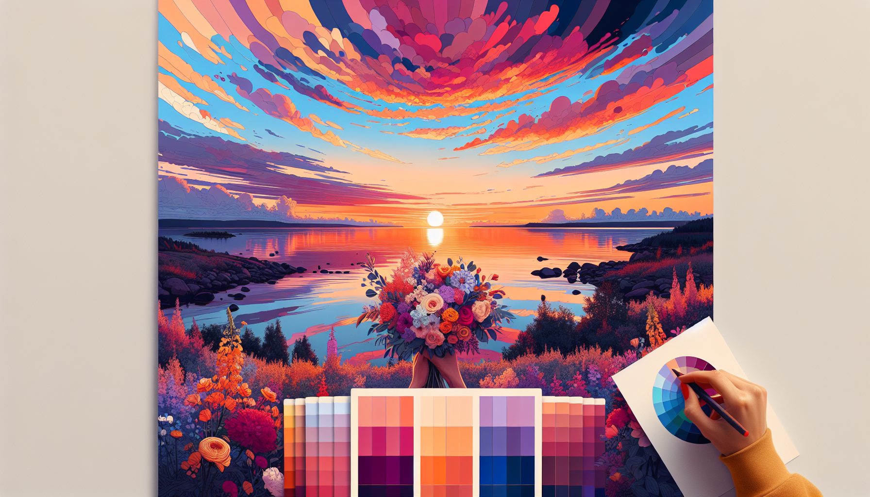 Цветочная палитра: подружить букет и небо