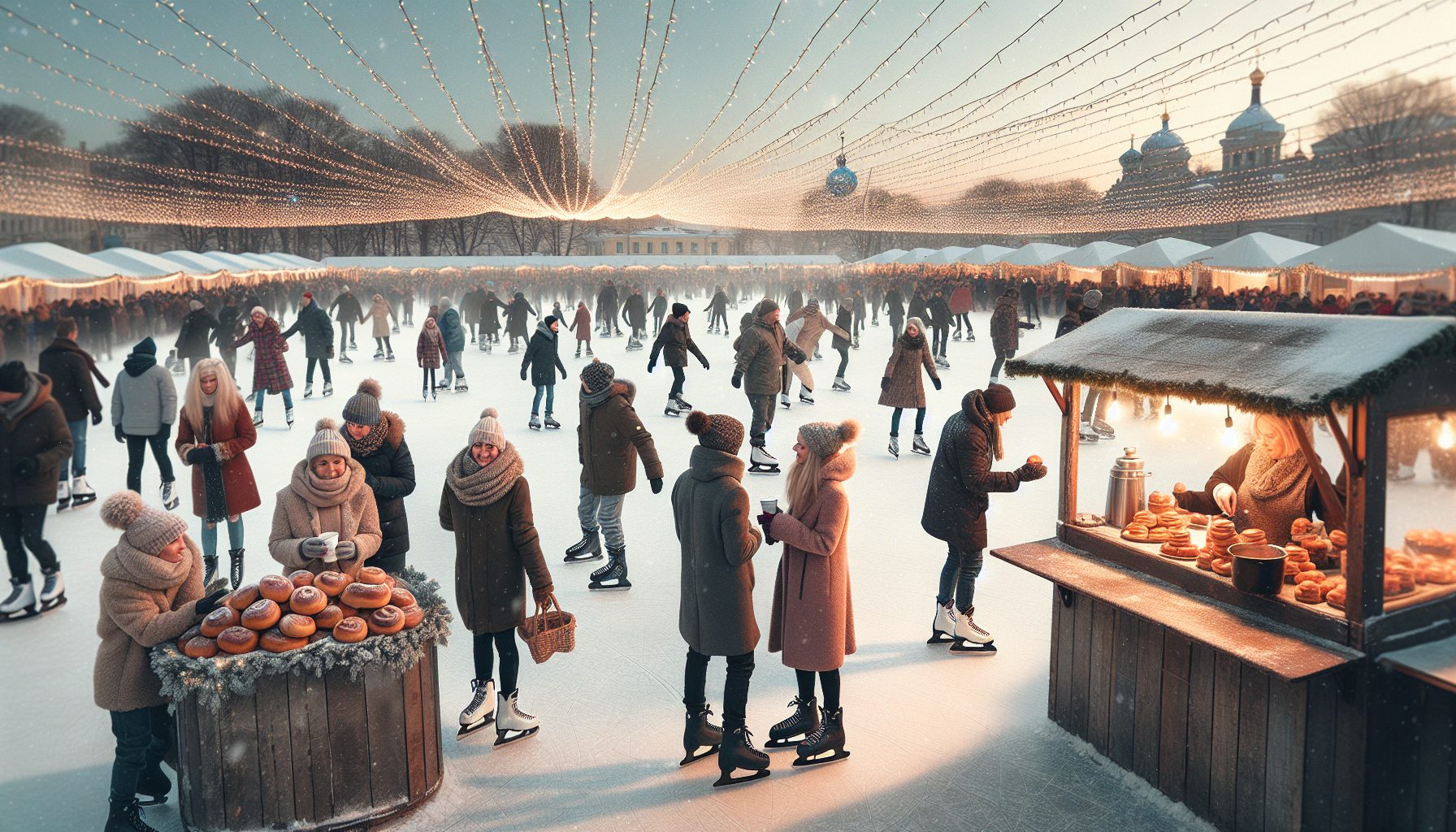 Катки под открытым небом: лед, музыка и горячие булочки