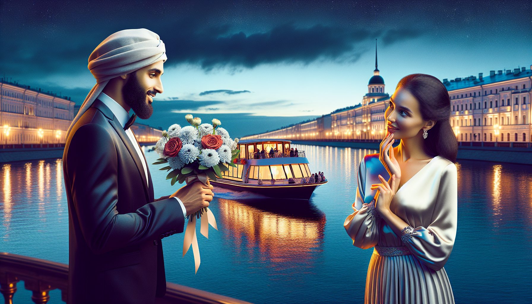 Этикет: когда и как дарить цветы на теплоходе