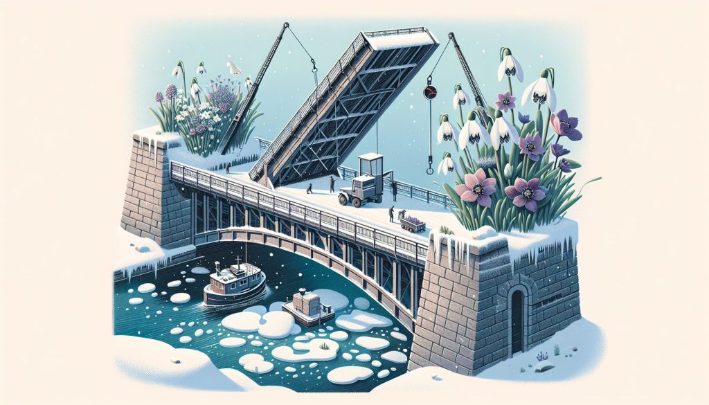Развод мостов: где смотреть зимой — какие цветы уместны