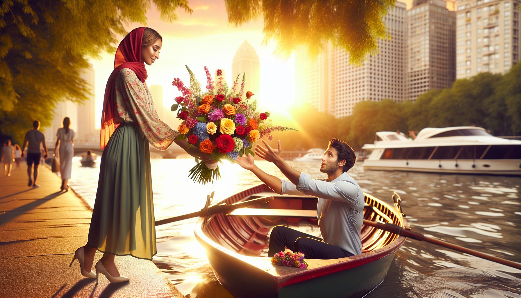 Как выбрать букет для прогулки на воде