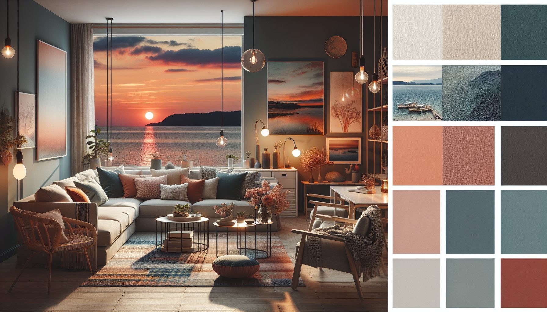 Интерьеры, вдохновленные вечерним побережьем