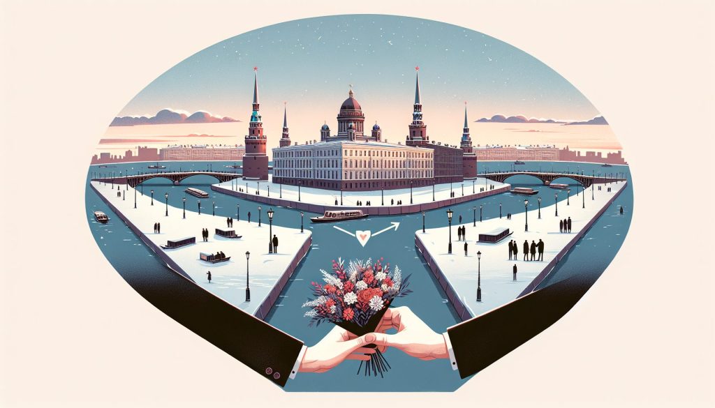 Где провести идеальное свидание в мороз: набережные и мосты на Васильевском, у Стрелки — как вручить букет красиво