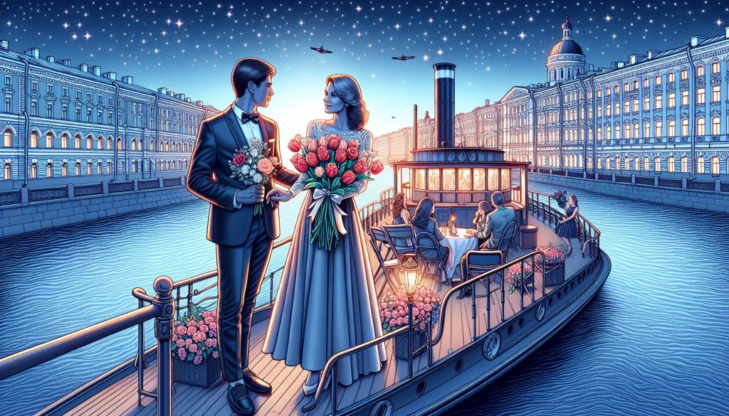 Теплоход по Неве в белые ночи: для свидания — какие цветы уместны