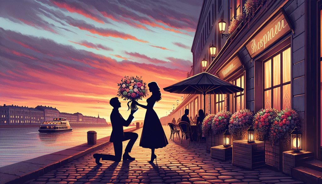 Романтические рестораны на наб. Фонтанки: для предложения руки и сердца — как вручить букет красиво