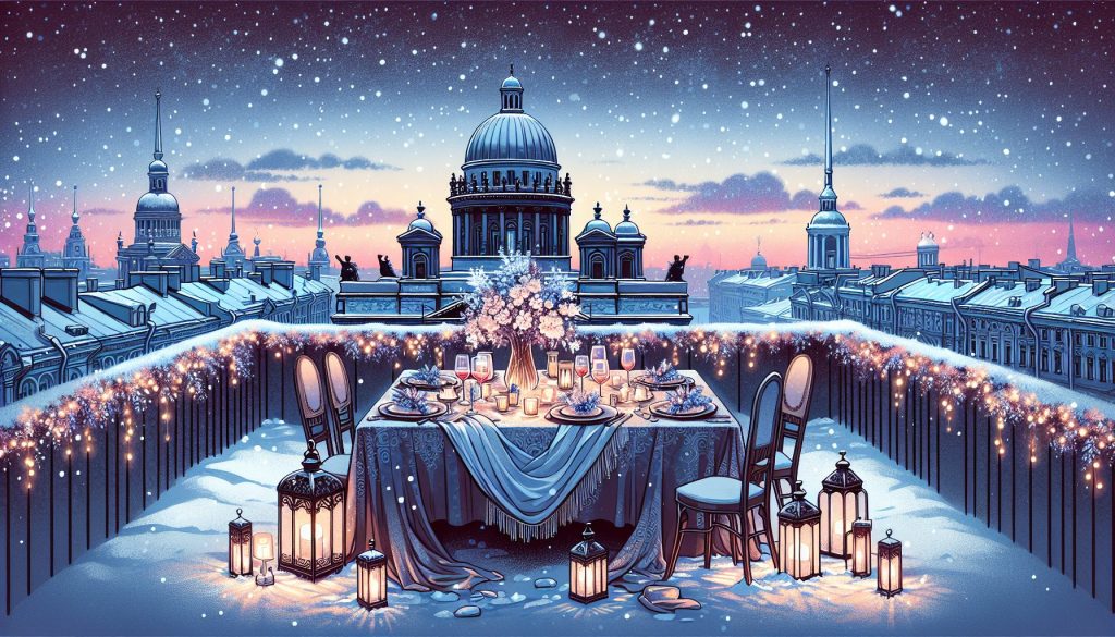 Крыши СПб зимой: для романтического ужина — цветочная палитра для образа