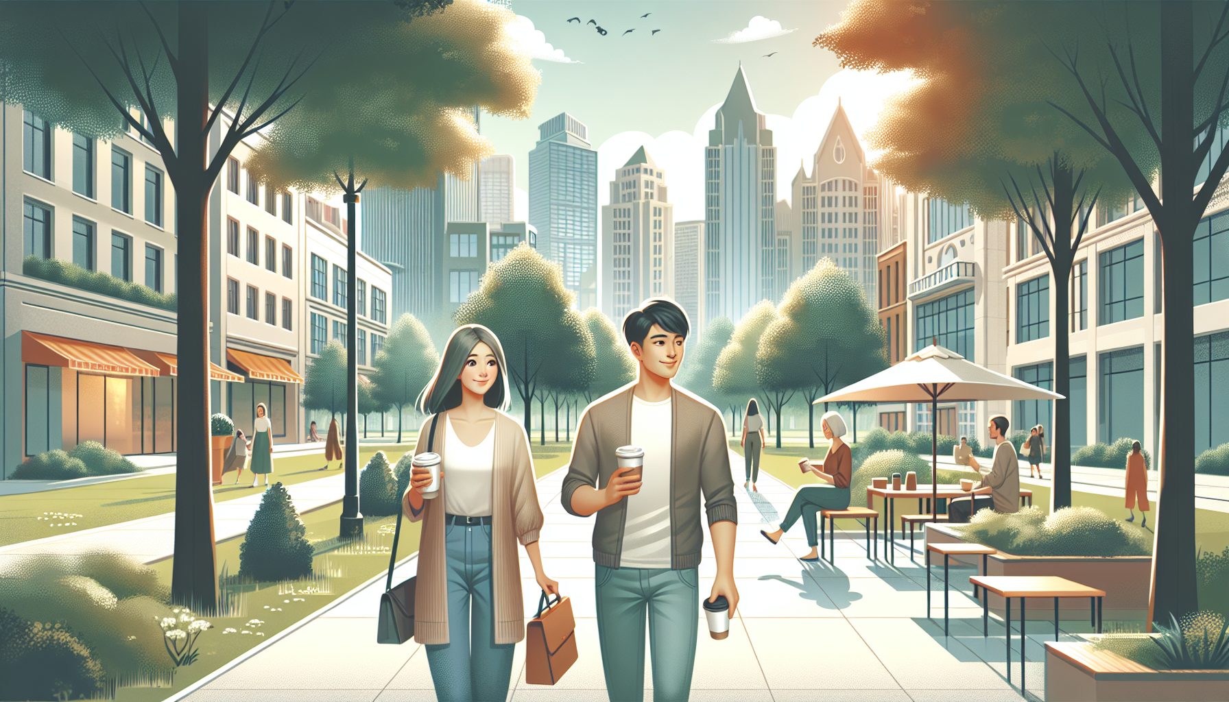 Городская прогулка с кофе навынос