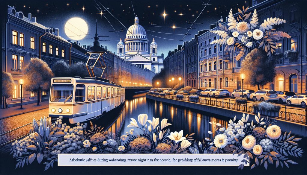 Где сделать атмосферное селфи в белые ночи: трамвайчики по каналам — где купить цветы поблизости