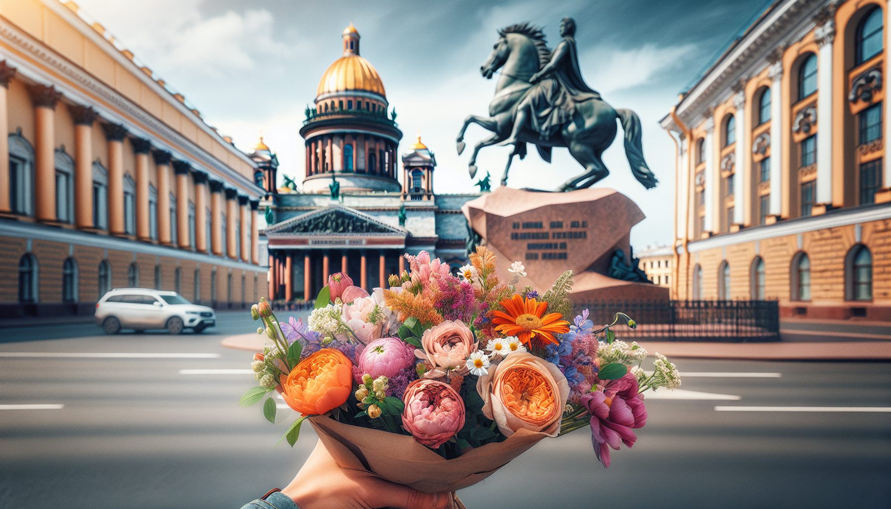 Почему именно весна у Исаакия — лучший момент для прогулки с букетом