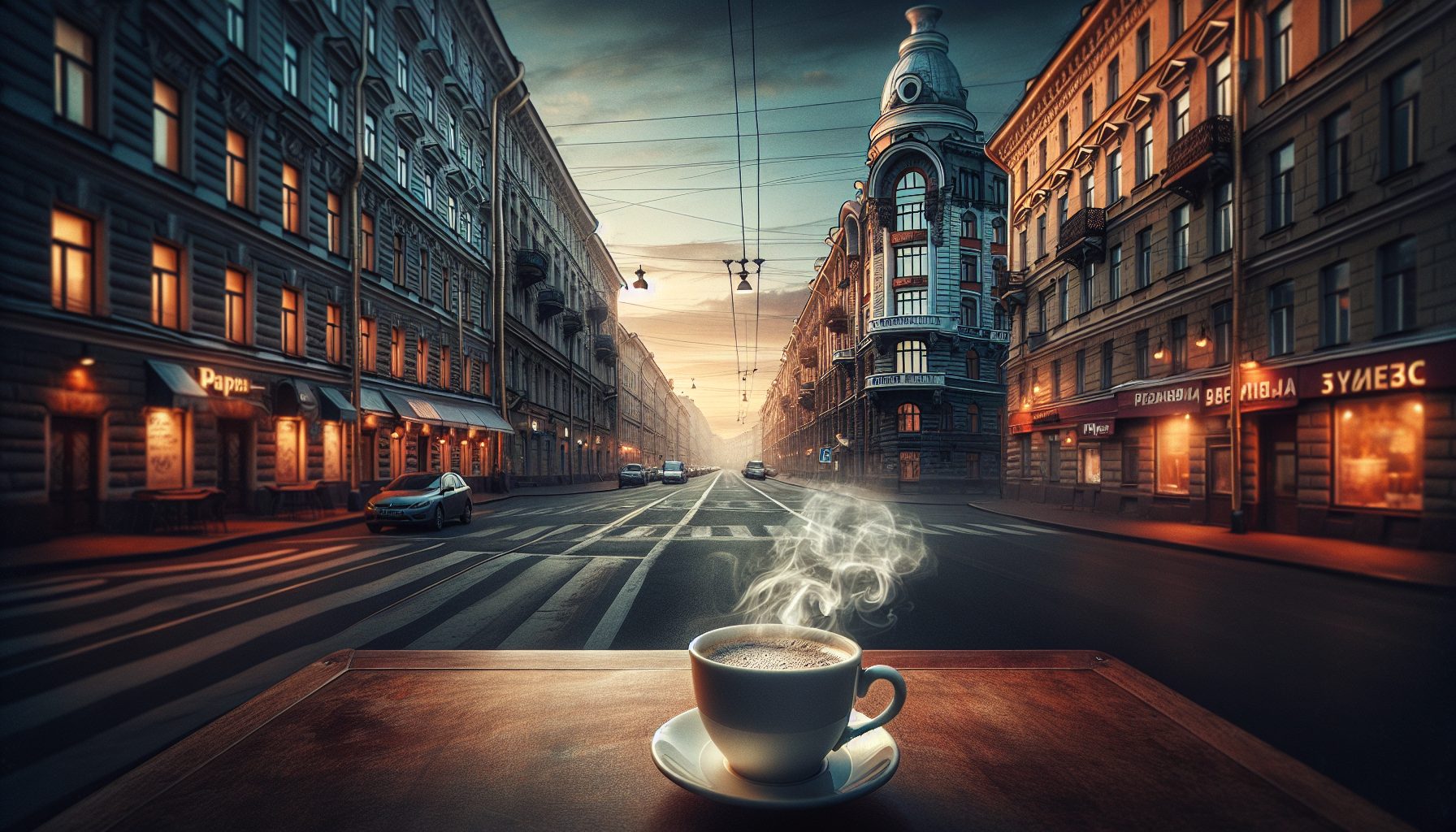 Пустые улицы и первая чашка кофе