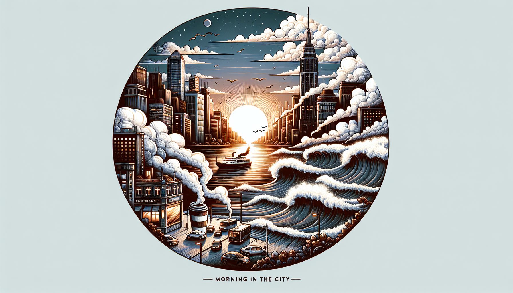 Кофе, волны и пробуждение города